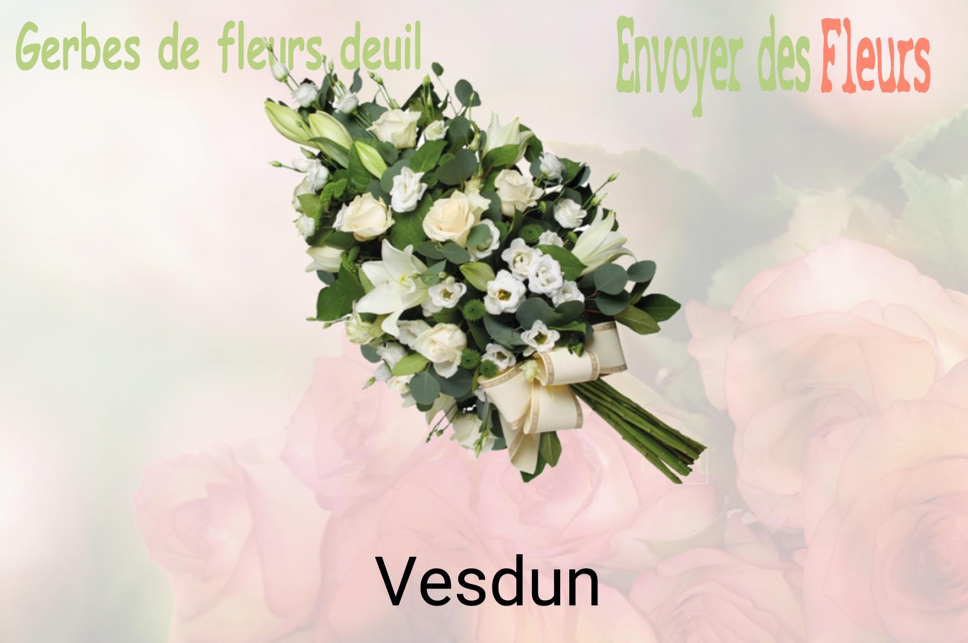 Gerbe de fleurs de deuil livrée à Vesdun